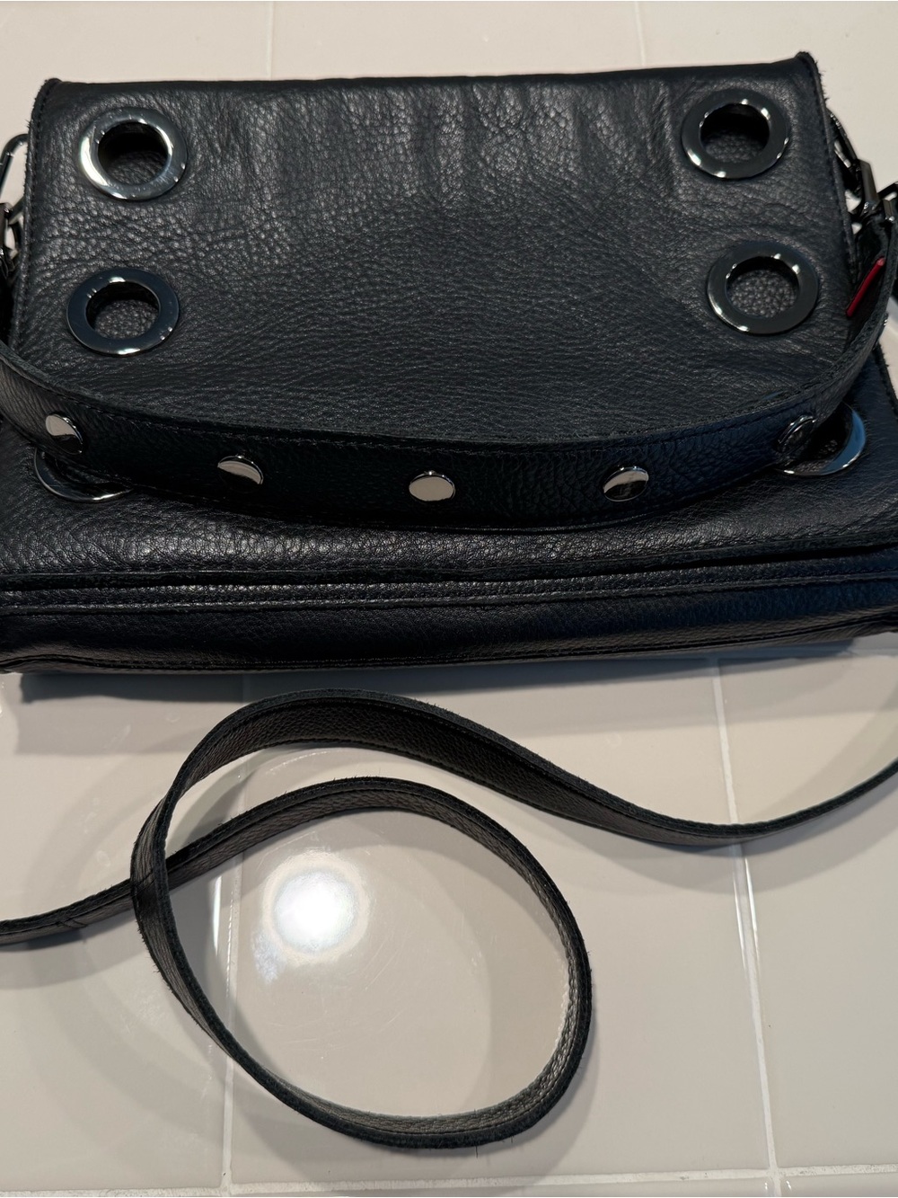 Hammitt Montana Clutch Leather Crossbody Gunmetal Hardware - Picture 15 of 15